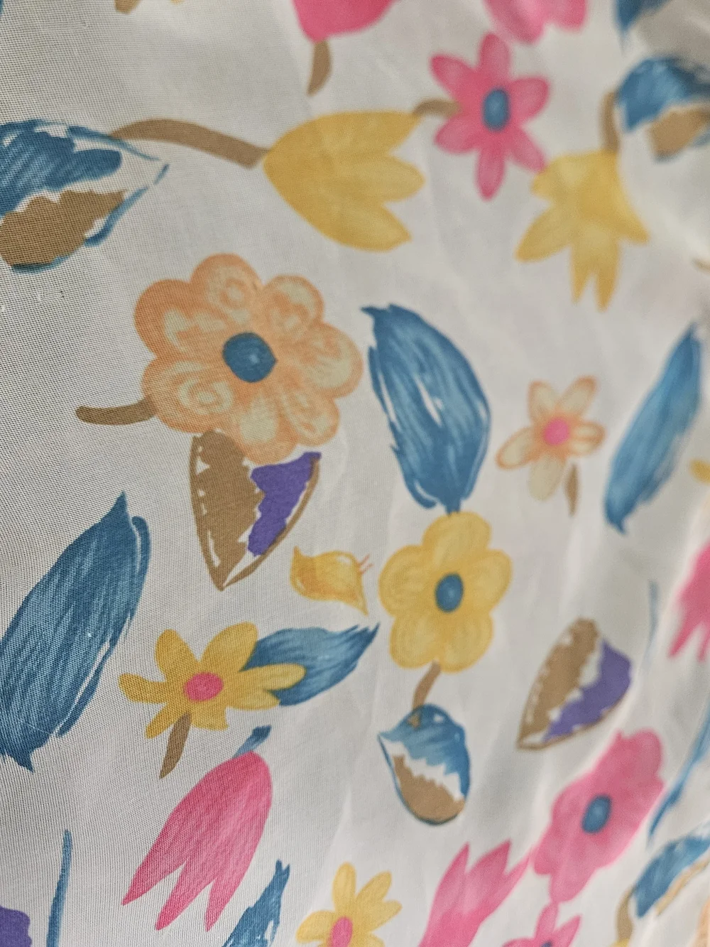 Vintage Silk Blend Floral Handkerchief Scarf Retro Cottagecore Neck Scarf